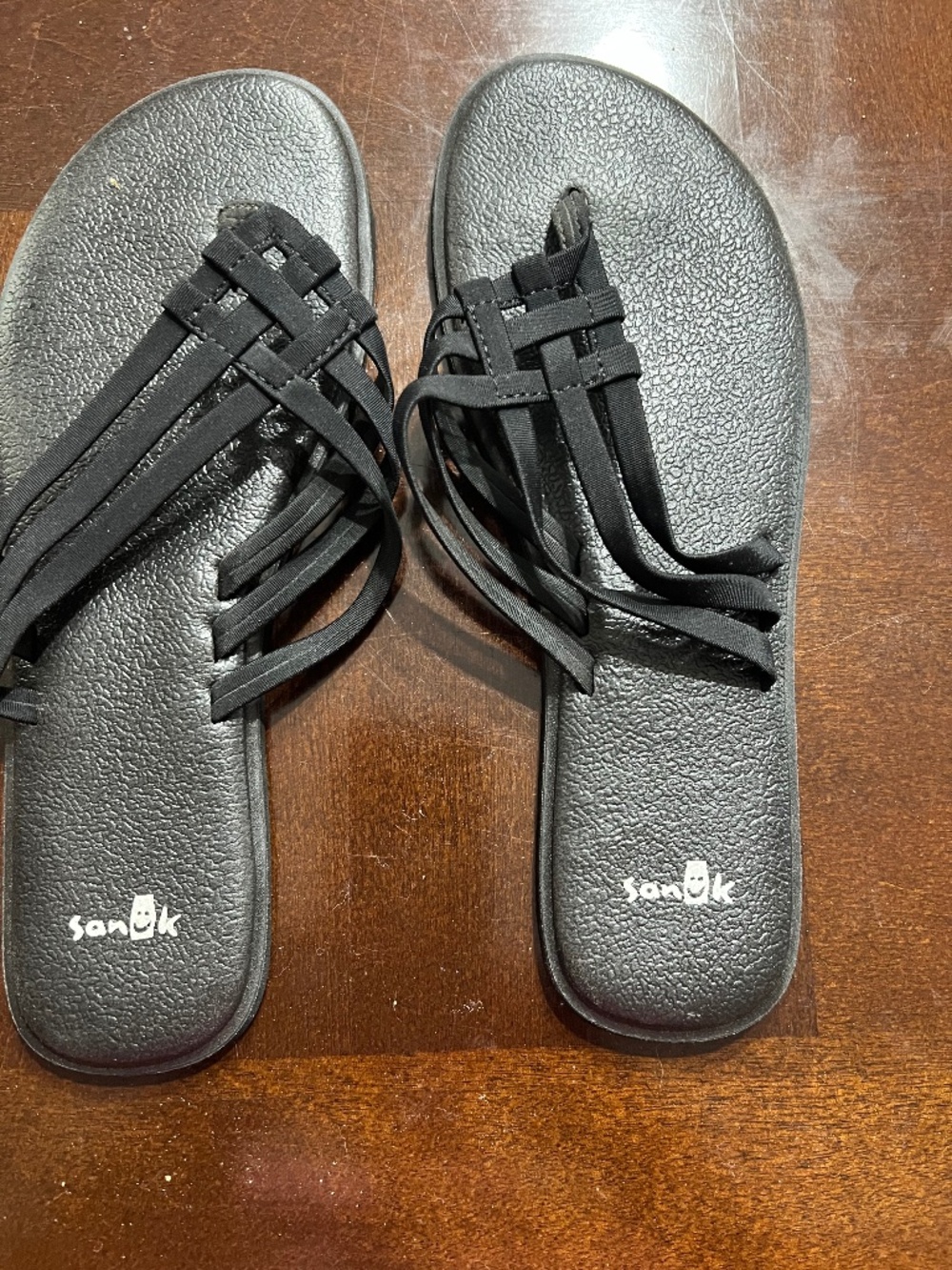 Sanuk Yoga Sandy II Black Flip Flops